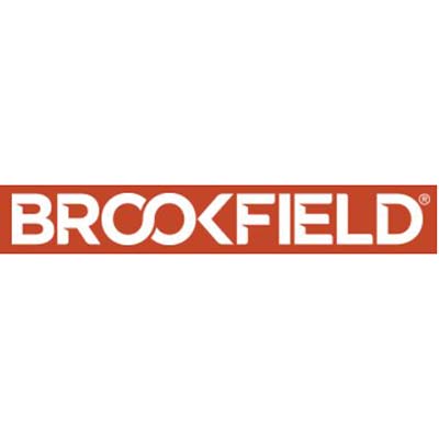 Brookfield Logo, red background white text
