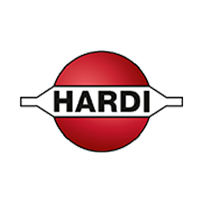 Hardi Logo - red circle, black writing