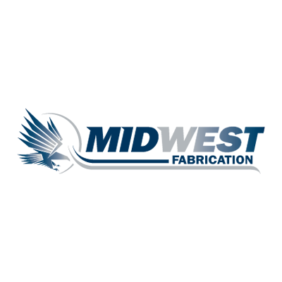 Midwest Fabrication Logo - navy blue with falcon icon